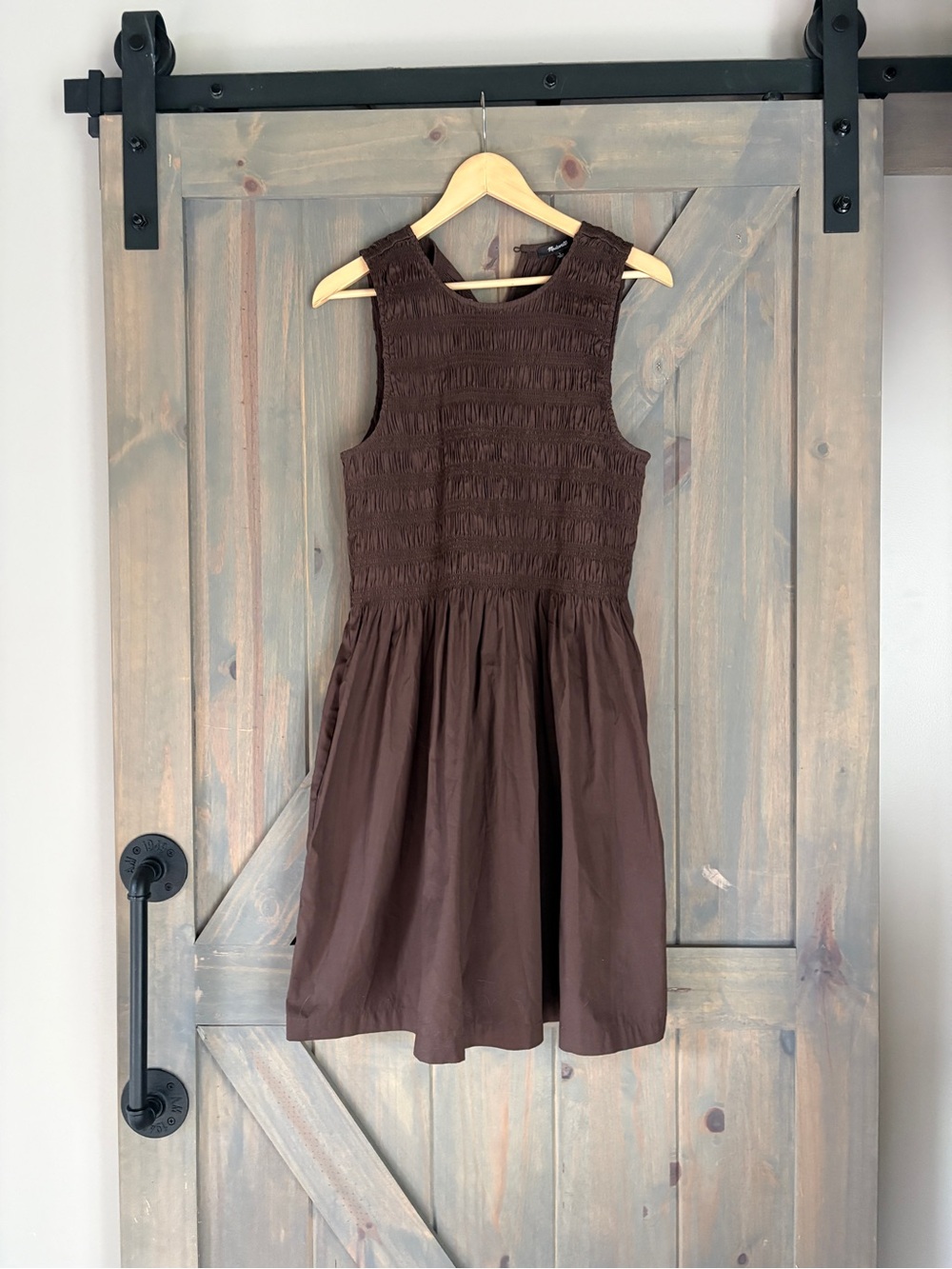 Madewell Brown Sleeveless Midi Dress